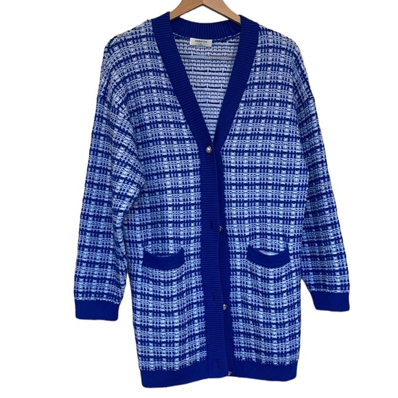 Aritzia Babaton Lacer Cardigan Cornflower/Dark Glimmer - Picture 3 of 11